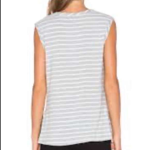 HYE PARK & LUNE GRAY AND WHITE STRIPED DYLAN TANK - Picture 3 of 3